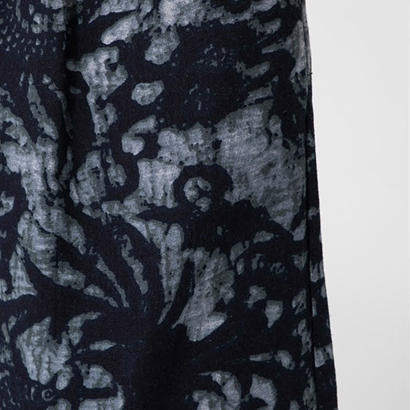 Buddha Stones Summer Boho Casual Drawstring Abstract Cropped Pants Men's Straight Leg Pants With Pocket - image 15