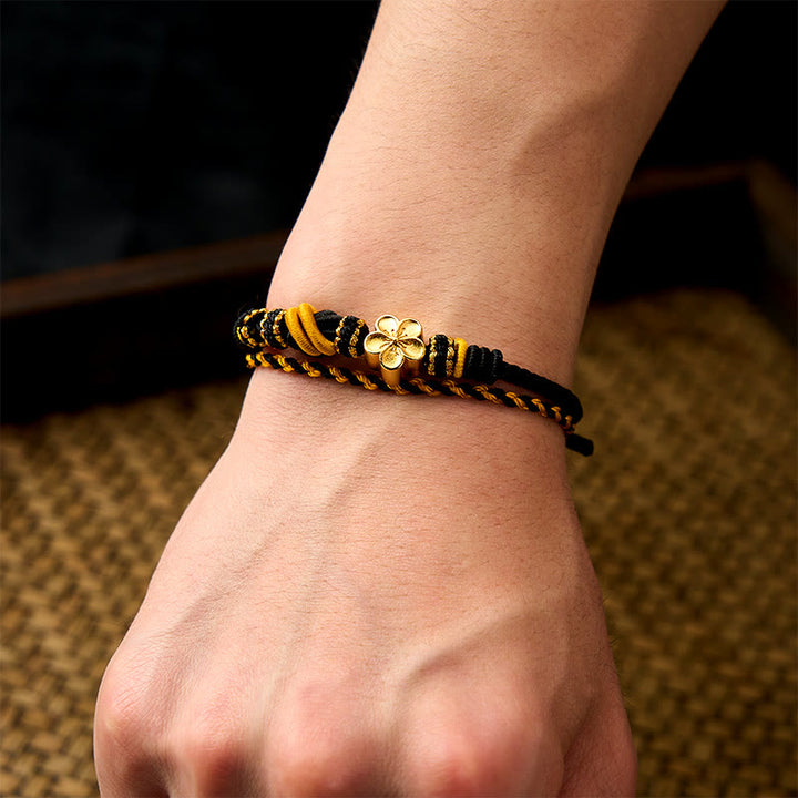 Buddha Stones Flower Braided Rope Knot Double Wrap Adjustable Bracelet - image 16