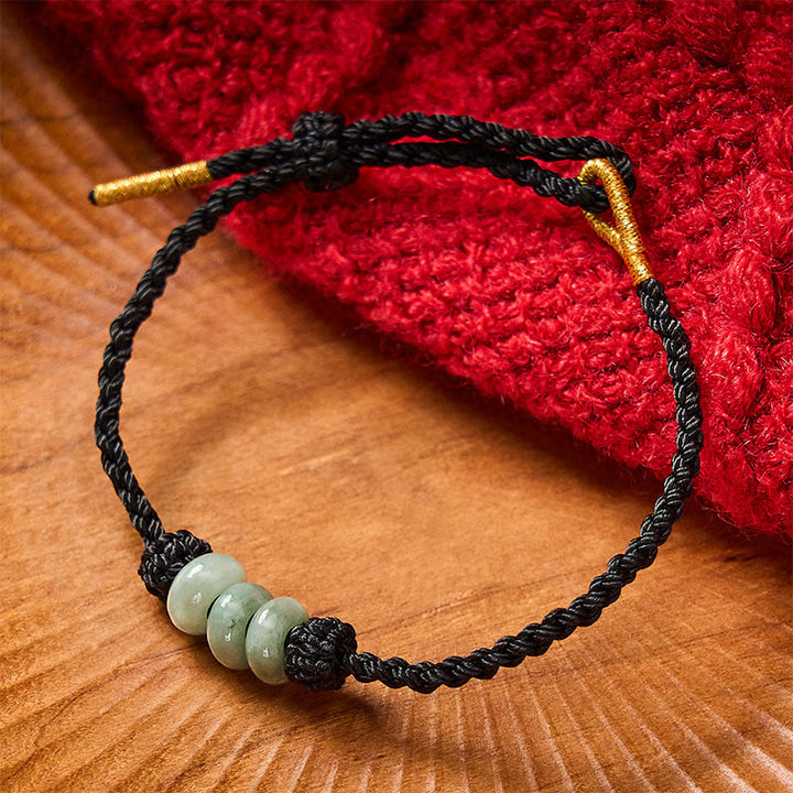 Buddha Stones Handmade Braided Red String 3mm Jade Beads Protection Adjustable DIY Bracelet - image 19