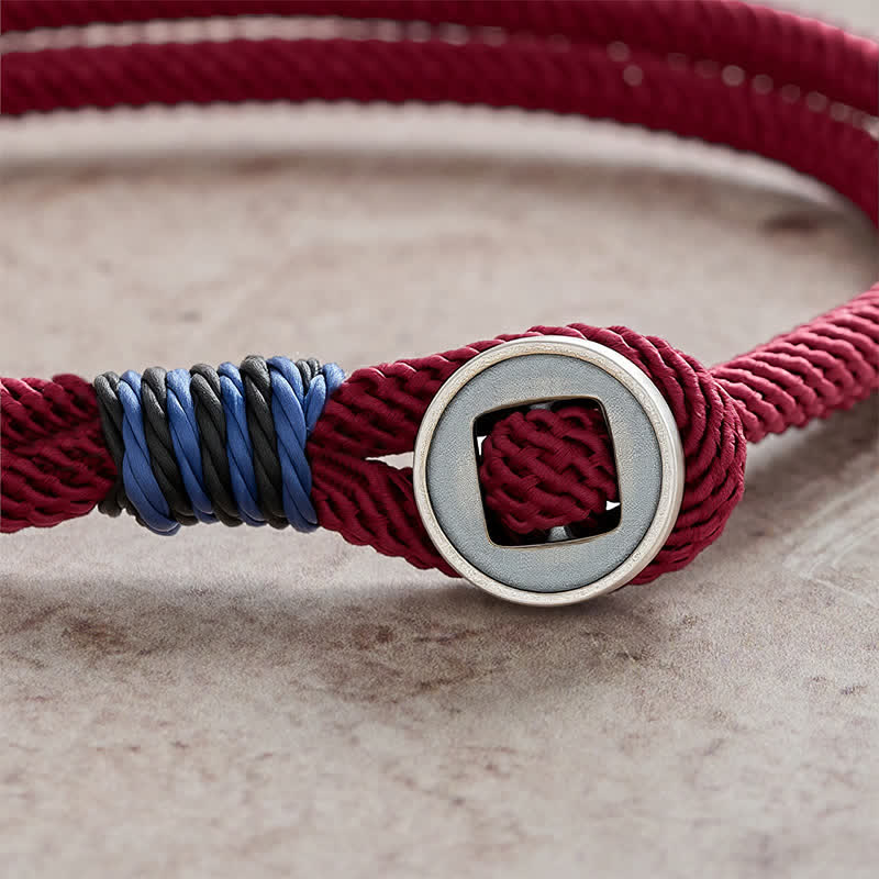 Buddha Stones 925 Sterling Silver Double Wrap Button Protection Bracelet - image 4