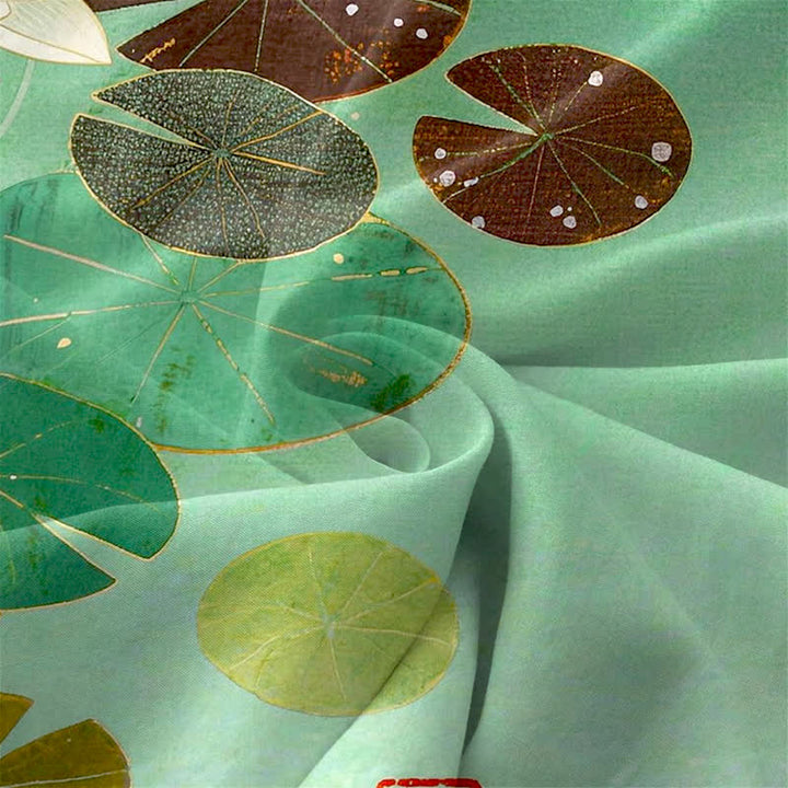 Buddha Stones Summer Casual Lotus Pond Pattern Women's Summer Sleeveless Midi Dress With Pockets - image 3