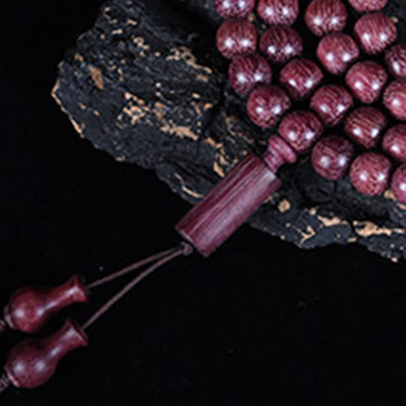 Buddha Stones Natural Peltogyne Gourd 108 Bead Mala - image 14