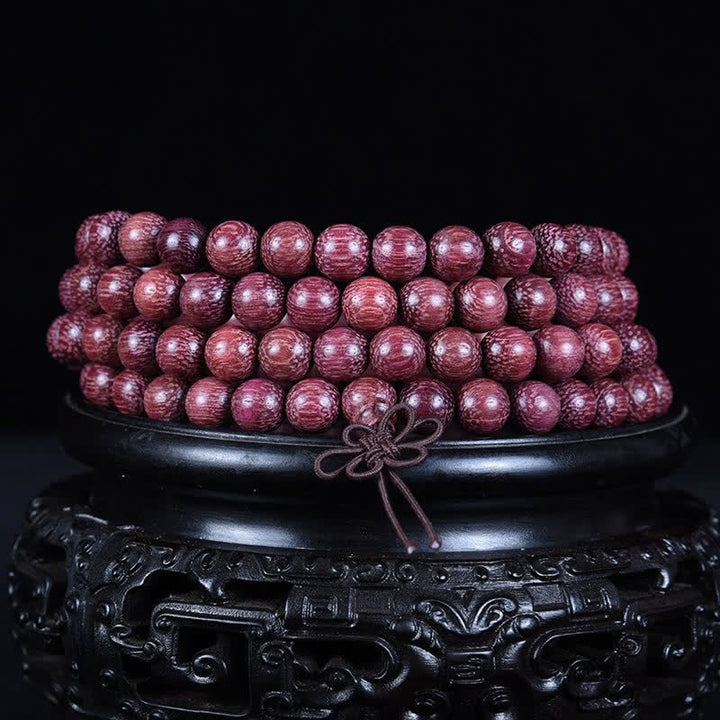 Buddha Stones Natural Peltogyne Gourd 108 Bead Mala - image 7