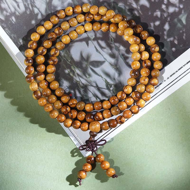 Buddha Stones Natural Marblewood Harmony 108 Bead Mala - image 2