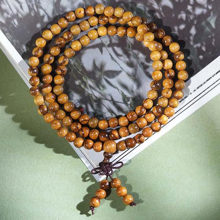 Buddha Stones Natural Marblewood Harmony 108 Bead Mala - image 2
