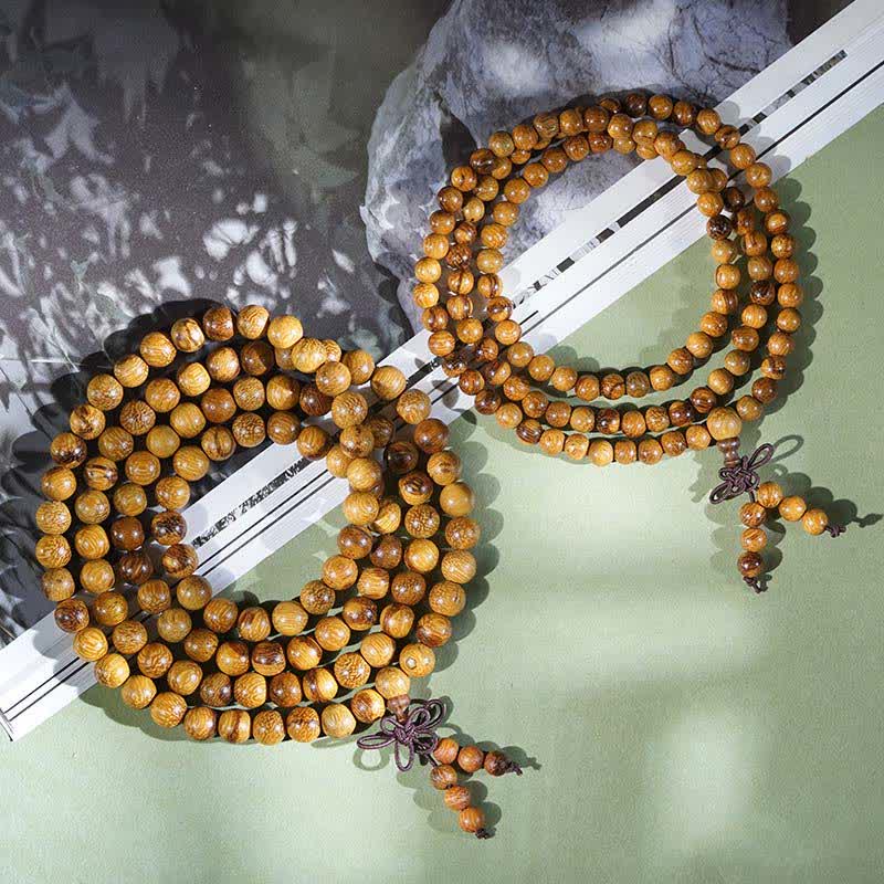 Buddha Stones Natural Marblewood Harmony 108 Bead Mala - image 7