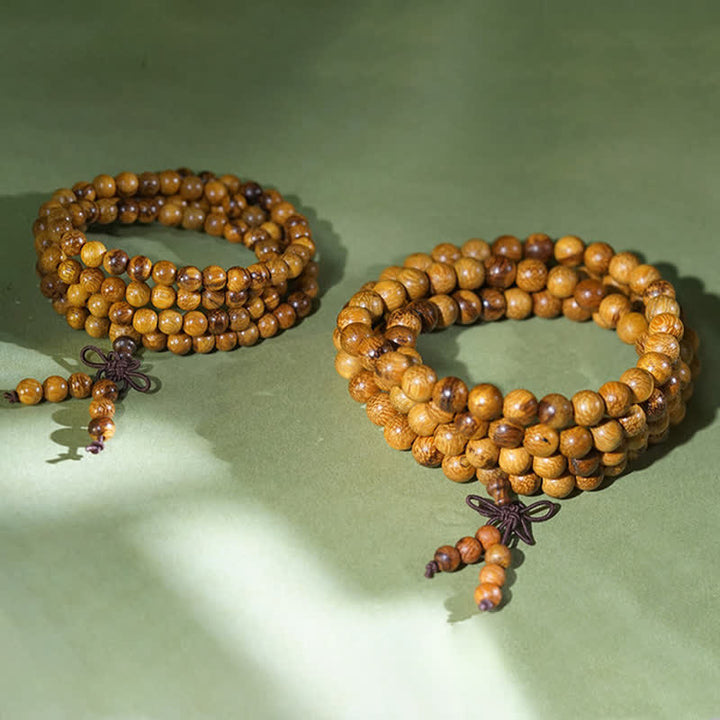 Buddha Stones Natural Marblewood Harmony 108 Bead Mala - image 6