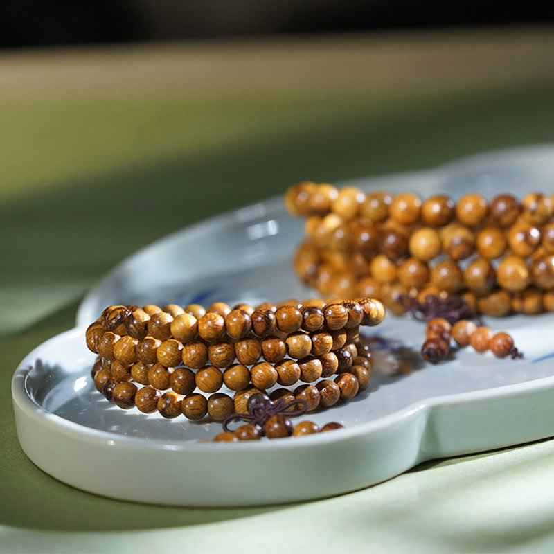 Buddha Stones Natural Marblewood Harmony 108 Bead Mala - image 4