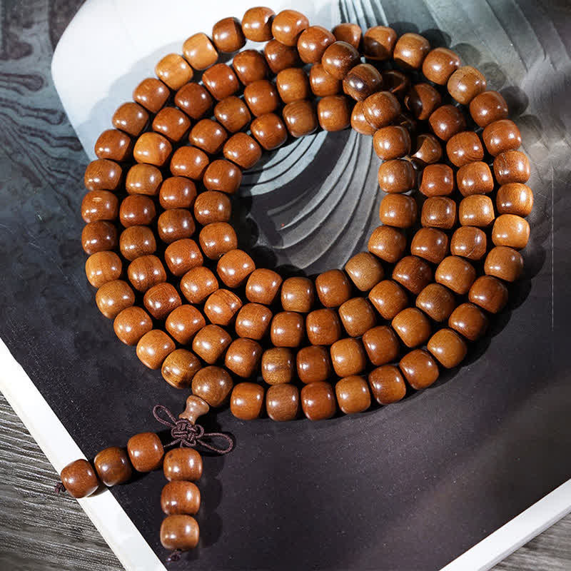 Buddha Stones Natural Jujube Wood 108 Bead Mala - image 6