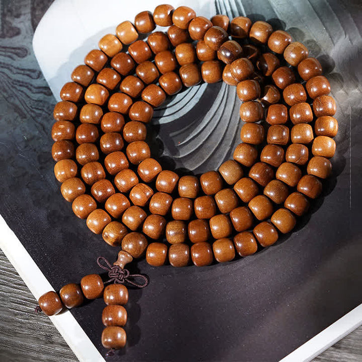Buddha Stones Natural Jujube Wood 108 Bead Mala - image 6