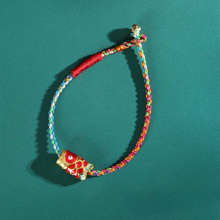 Buddha Stones Hand-Woven Colorful String Koi Fish Luck Braided Bracelet - image 2