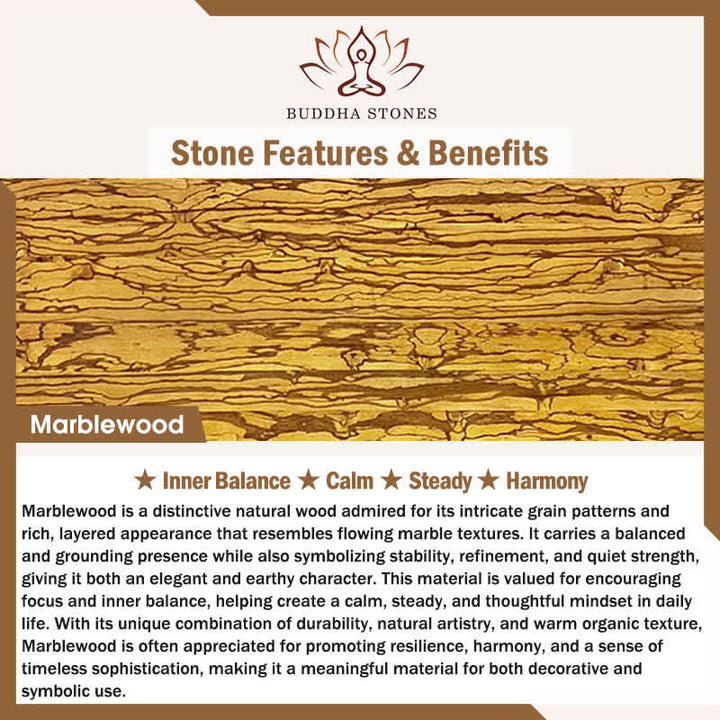 Buddha Stones Natural Marblewood Harmony 108 Bead Mala - image 5