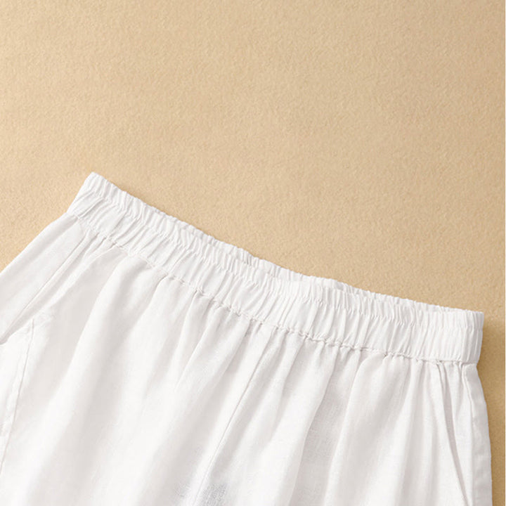 Buddha Stones Spring Summer Casual Minimalist Solid Cropped Women's Harem Pants With Pockets - image 24