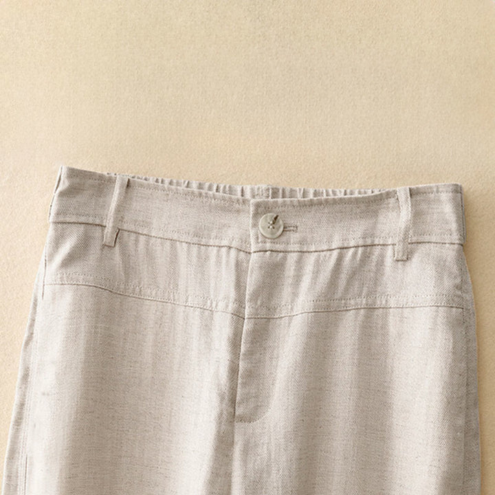 Buddha Stones Spring Summer Minimalist Casual Solid Zipper Design Long Pants Women's Straight Leg Pants With Pockets - image 2