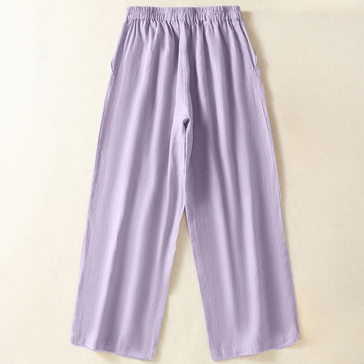 Buddha Stones Spring Summer Casual Minimalist Solid Capri Pants Women's Straight Leg Pants With Pockets - image 19