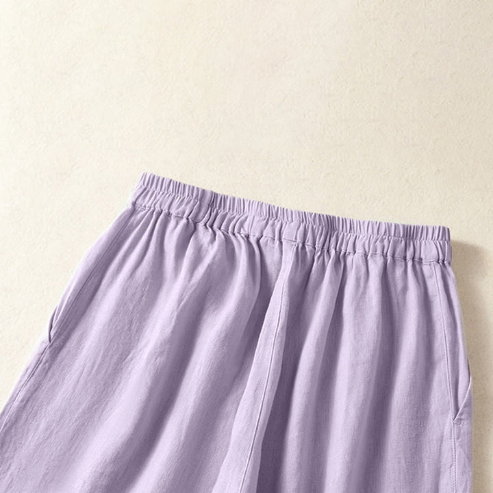 Buddha Stones Spring Summer Casual Minimalist Solid Capri Pants Women's Straight Leg Pants With Pockets - image 21