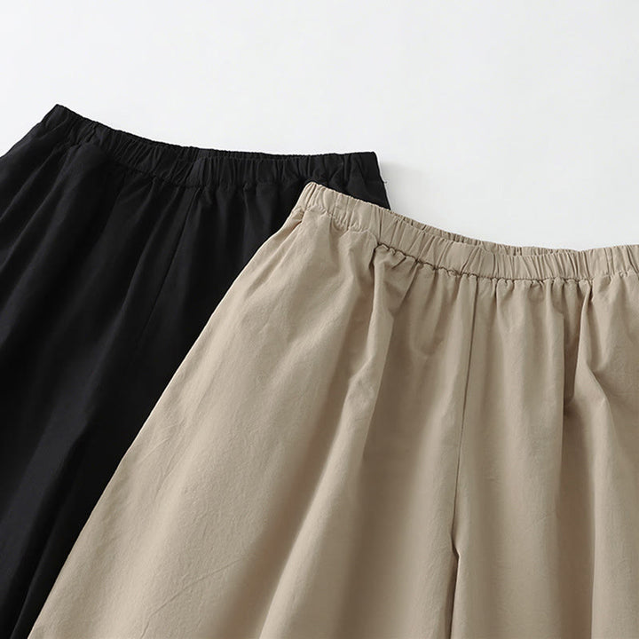 Buddha Stones Summer Casual Minimalist Solid Cropped Pants Women's Harem Pants With Pockets - image 13