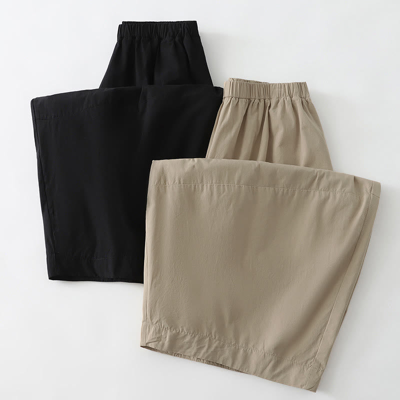 Buddha Stones Summer Casual Minimalist Solid Cropped Pants Women's Harem Pants With Pockets - image 11