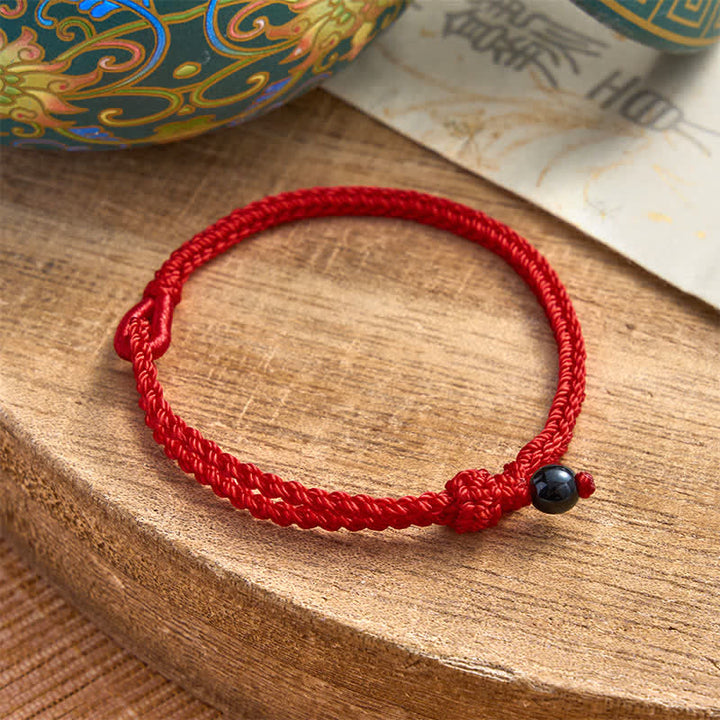 Buddha Stones Green Aventurine Red String Balance Bracelet - Black Onyx - Red String - 19–20 cm - image 26
