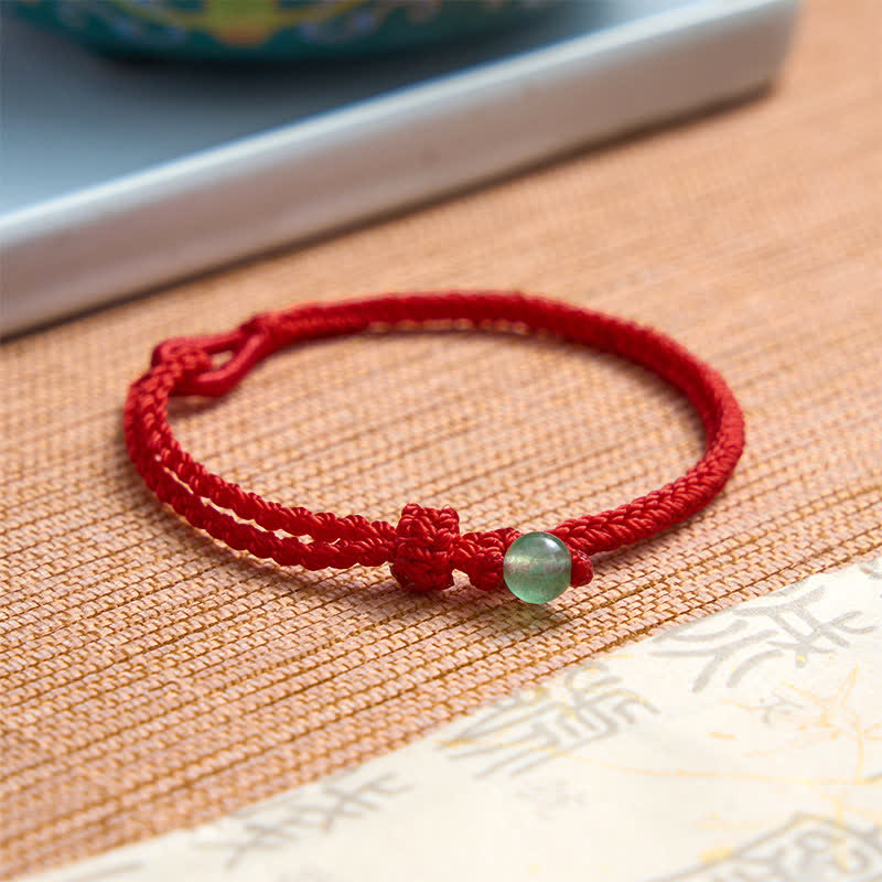 Buddha Stones Green Aventurine Red String Balance Bracelet - image 2