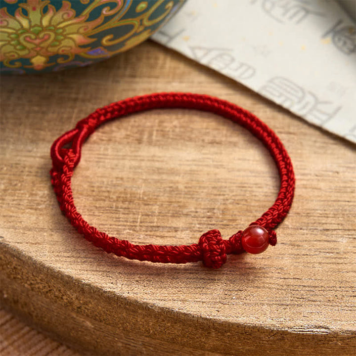 Buddha Stones Green Aventurine Red String Balance Bracelet - Red Agate - Dark Red String - 19–20 cm - image 25