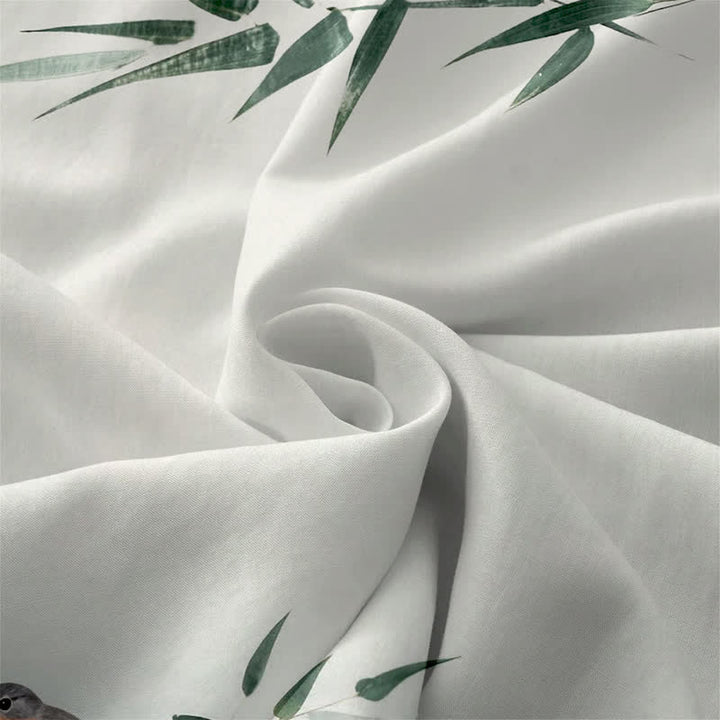 Buddha Stones Summer Casual Bamboo Bird Pattern Women's Summer Sleeveless Midi Dress With Pockets - image 3