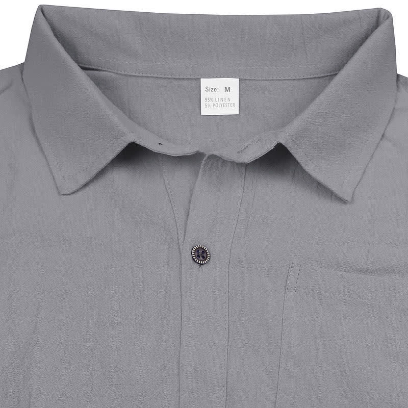 Buddha Stones Summer Casual Minimalist Button-Up Solid Men's Sleeveless Shirts - Gray - US/UK/AU44，EU54 (3XL) - image 25