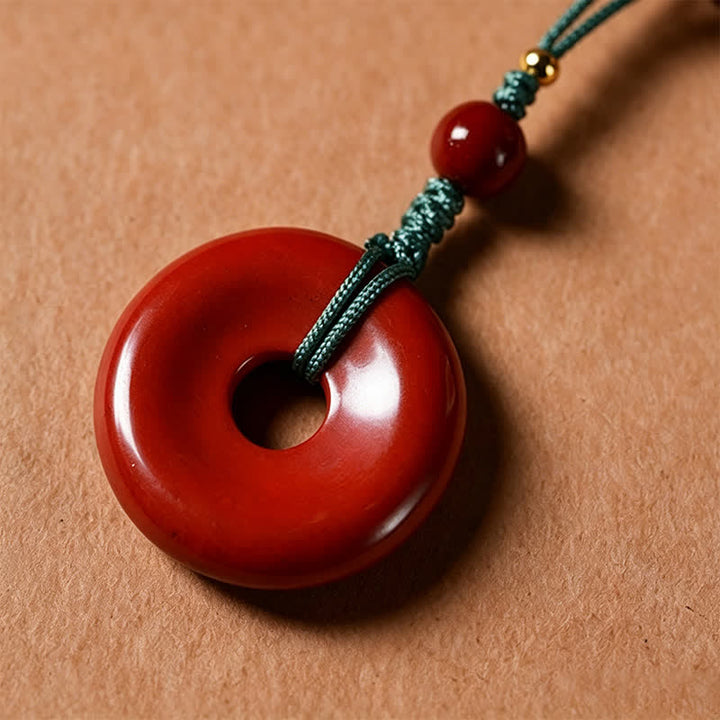 Buddha Stones Red Sandalwood Peace Buckle Protection Hand-Woven 108 Bead Mala - image 11