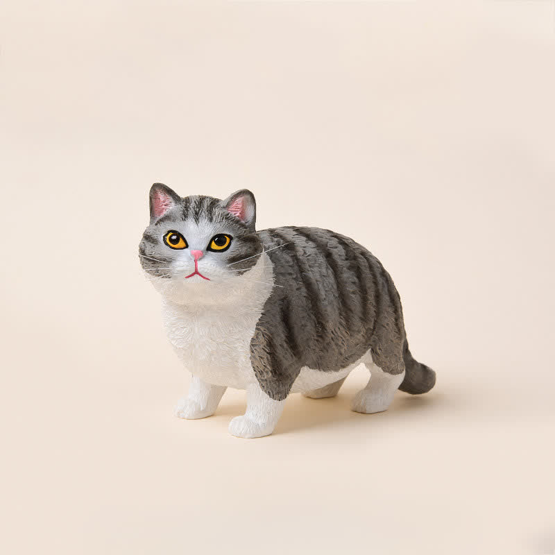 Buddha Stones Painted Resin Little Chubby Cat Cute Animal Decor - Gray White Tabby - image 16