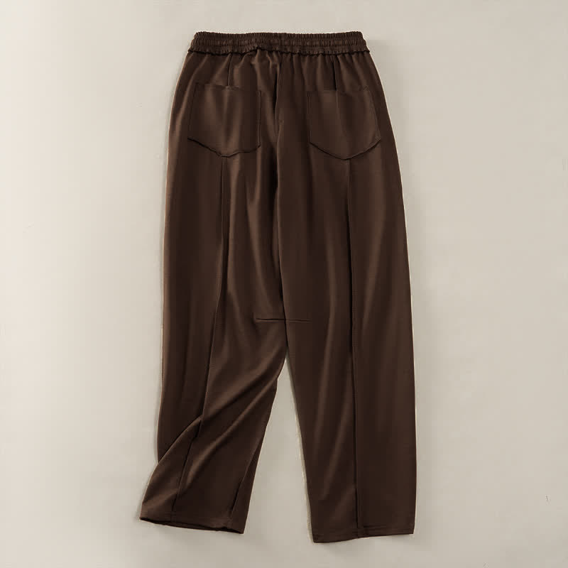 Buddha Stones Summer Casual Minimalist Drawstring Patch Pocket Solid Ankle Pants Women's Straight Leg Pants With Pocket - image 19