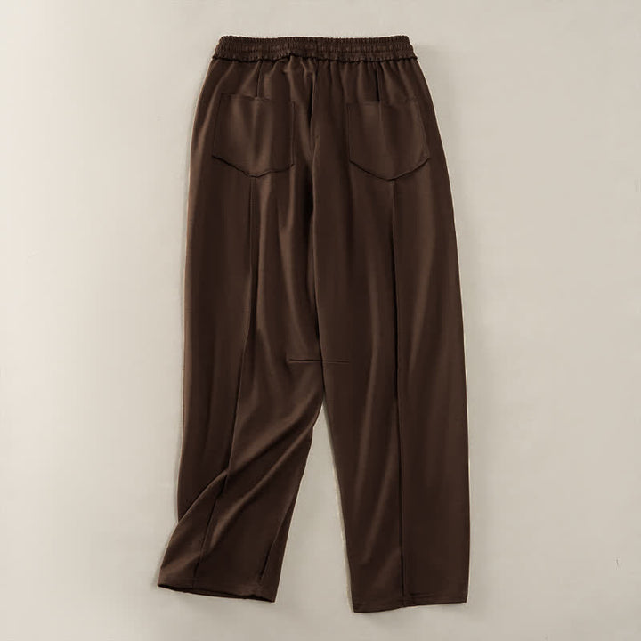 Buddha Stones Summer Casual Minimalist Drawstring Patch Pocket Solid Ankle Pants Women's Straight Leg Pants With Pocket - image 19