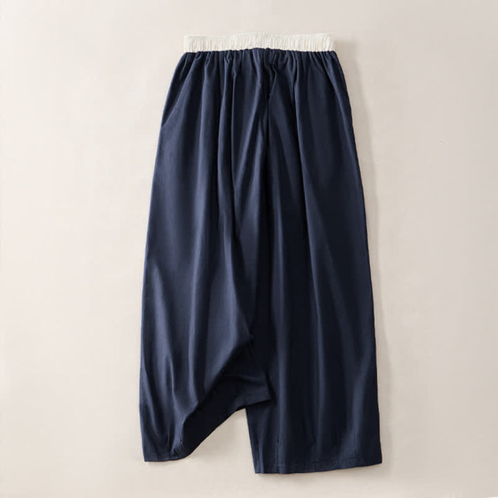 Buddha Stones Summer Casual Drawstring Solid Cropped Pants Women's Straight Leg Pants With Pocket - image 8