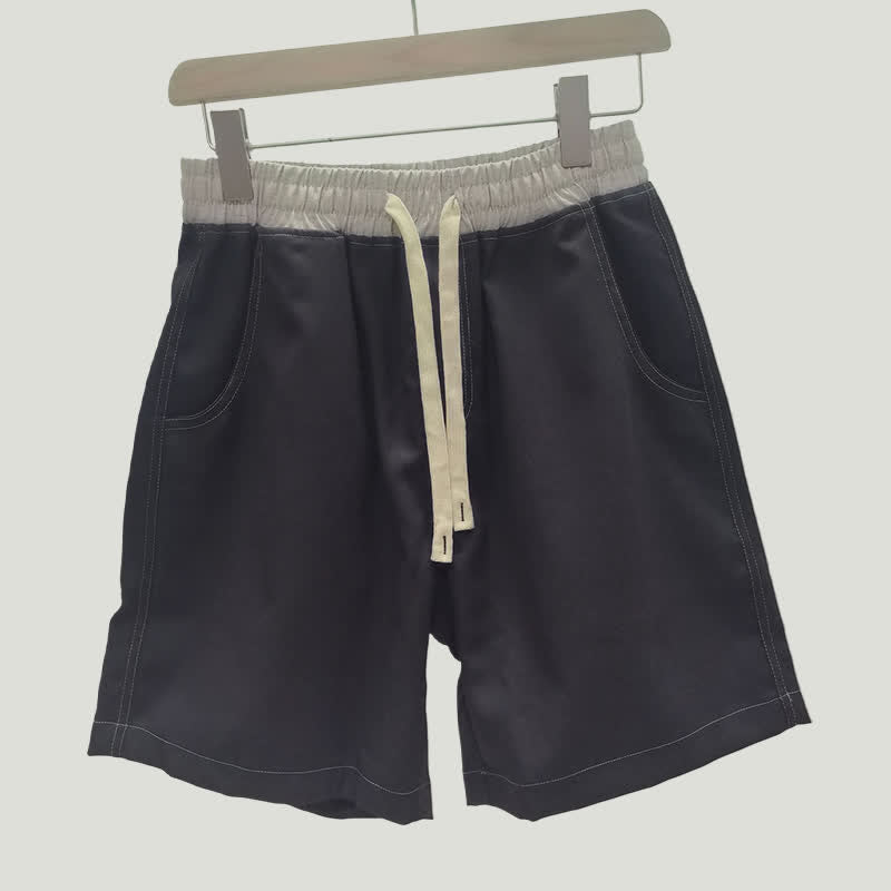Buddha Stones Summer Casual Athletic Drawstring Solid Men's Shorts With Pocket - Navy - US/UK/AU42, EU52 (3XL) - image 1