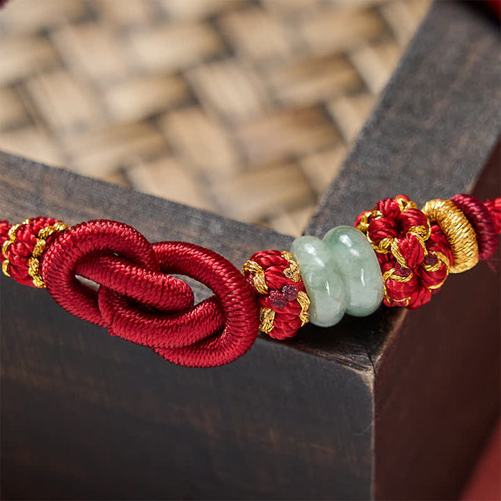 Buddha Stones Chinese Knotting Luck Jade Hand-Woven Adjustable Bracelet - image 13