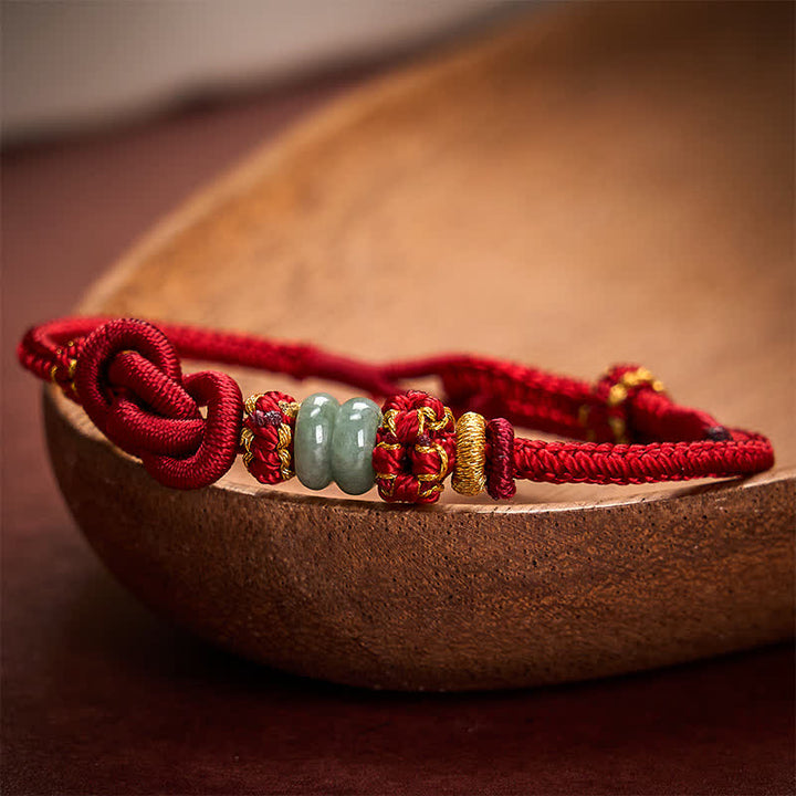 Buddha Stones Chinese Knotting Luck Jade Hand-Woven Adjustable Bracelet - image 10