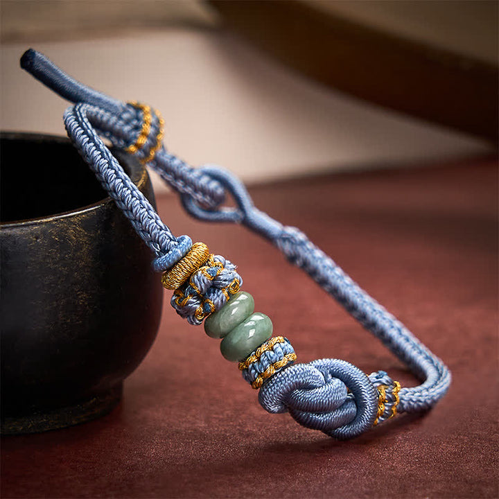 Buddha Stones Chinese Knotting Luck Jade Hand-Woven Adjustable Bracelet - image 15