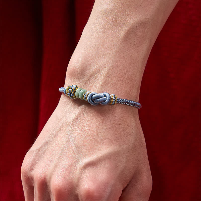 Buddha Stones Chinese Knotting Luck Jade Hand-Woven Adjustable Bracelet - image 17