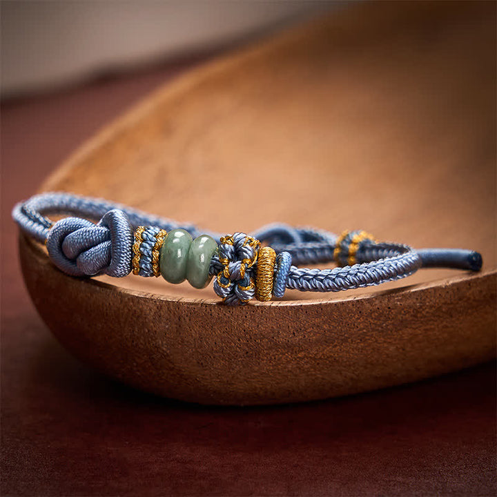 Buddha Stones Chinese Knotting Luck Jade Hand-Woven Adjustable Bracelet - image 16