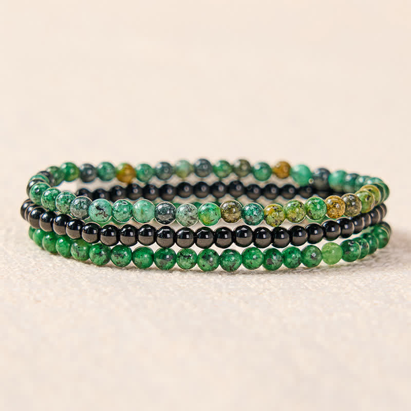 Buddha Stones 3pcs "Strengthen Your Spirit" Turquoise Bracelet Includes Gift Message Card - image 1