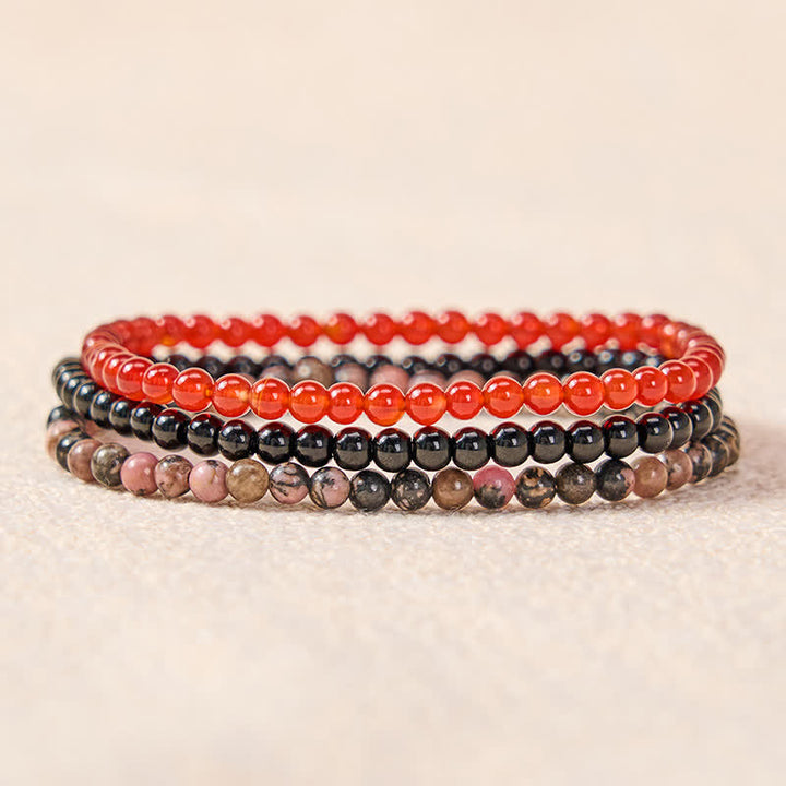 Buddha Stones 3pcs "Embrace Inner Power" Red Agate Confidence Bracelet Includes Gift Message Card - image 1
