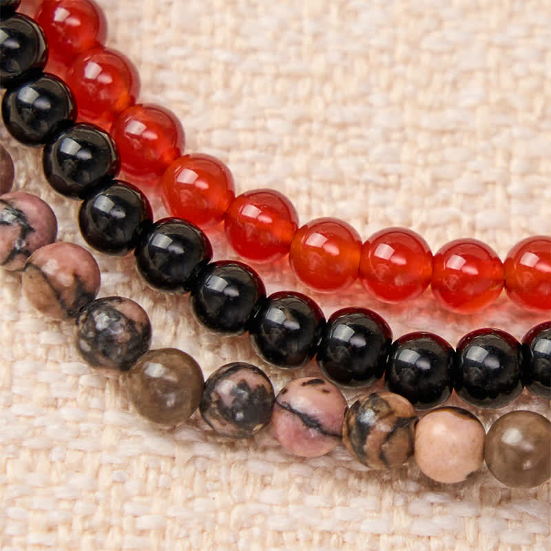 Buddha Stones 3pcs "Embrace Inner Power" Red Agate Confidence Bracelet Includes Gift Message Card - image 4