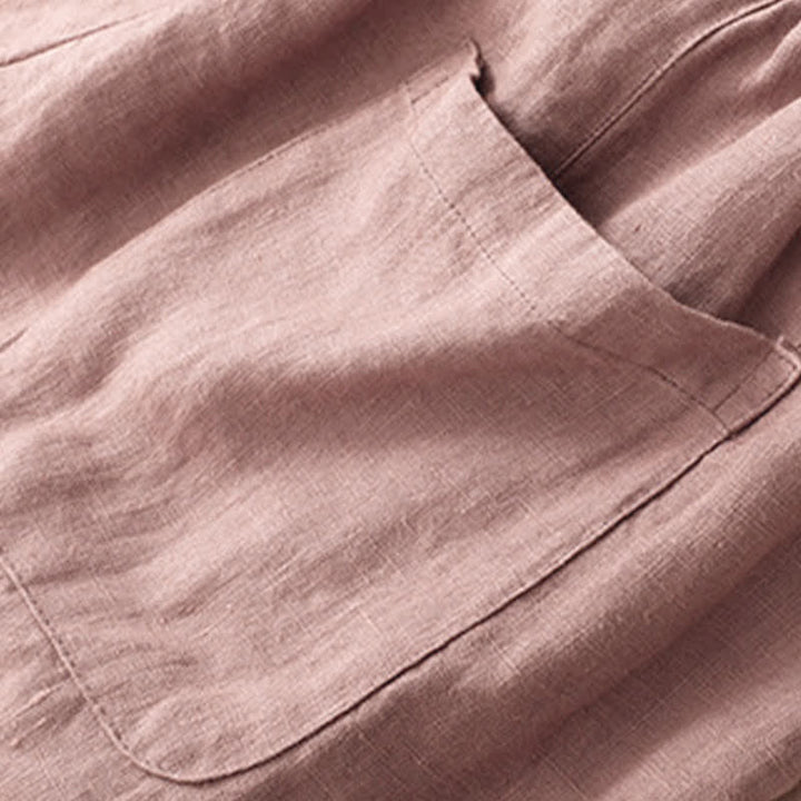 Buddha Stones Summer Casual Minimalist Button-Up Solid Ankle Pants Women's Wide Leg Pants With Pocket - image 8