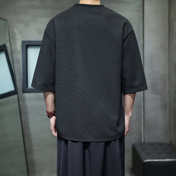Buddha Stones Summer Casual Minimalist Embroidery Horse Cotton Men's Short Sleeve T-Shirts - image 11
