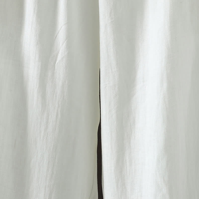 Buddha Stones Summer Casual Minimalist Drawstring Solid Cotton Linen Ankle Pants Women's Straight Leg Pants With Pocket - image 7
