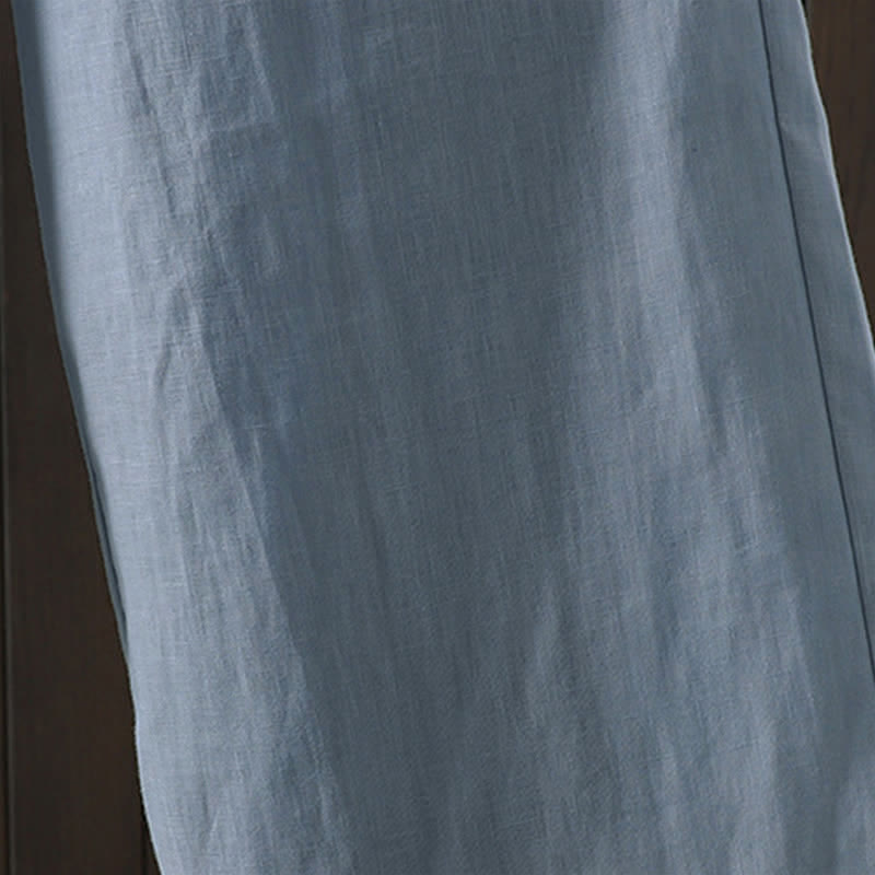 Buddha Stones Summer Casual Minimalist Drawstring Solid Cotton Linen Ankle Pants Women's Straight Leg Pants With Pocket - image 13