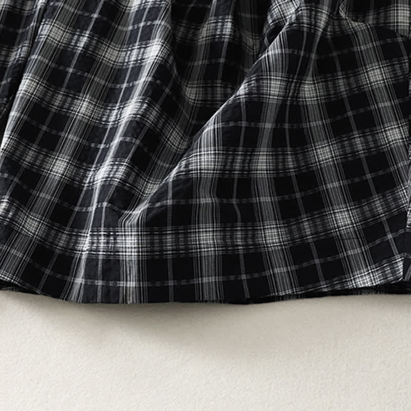 Buddha Stones Summer Casual Plaid Long Pants Women's Tapered Pants With Pockets - image 13