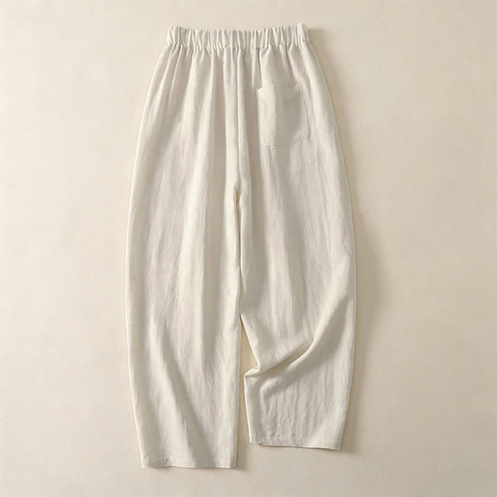 Buddha Stones Summer Casual Drawstring Solid Cropped Pants Women's Wide Leg Pants With Pocket - image 11