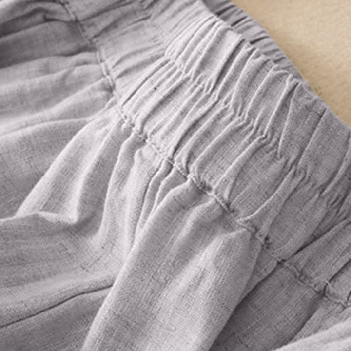Buddha Stones Summer Casual Minimalist Solid Cropped Pants Vertical Seam Women's Harem Pants With Pockets - image 5