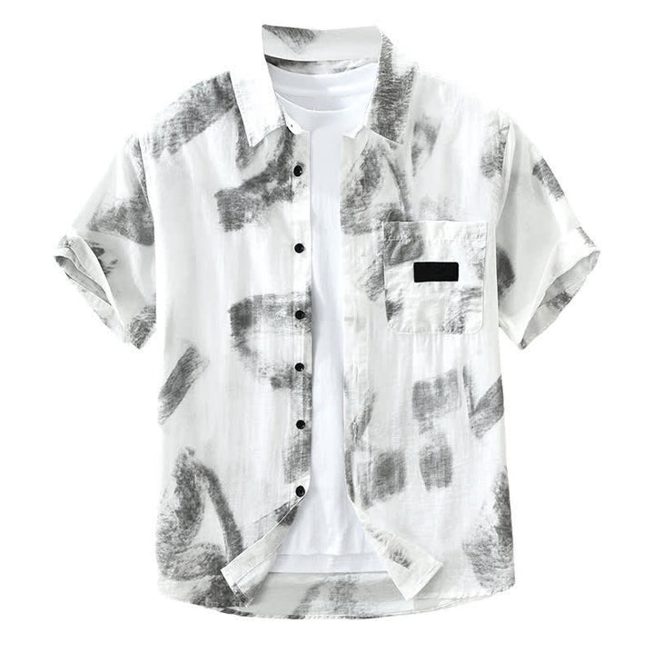 Buddha Stones Summer Casual Button-Up Abstract Men's Short Sleeve Shirts With Pocket - image 2