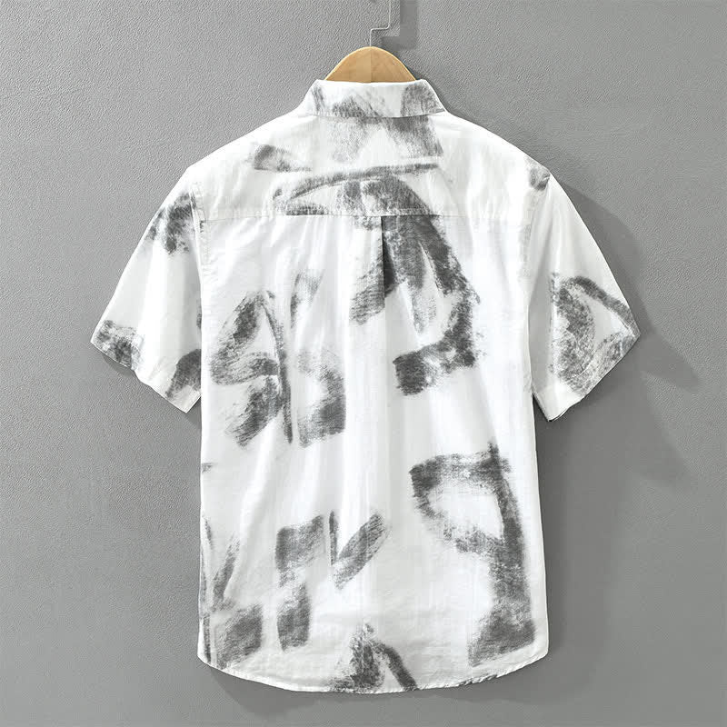 Buddha Stones Summer Casual Button-Up Abstract Men's Short Sleeve Shirts With Pocket - image 1